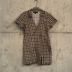 Motel Plaid Mini Wrap Dress (size M)